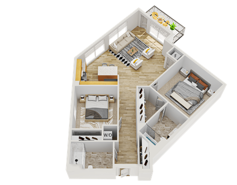 N Floor Plan at Wheaton 121, Wheaton, Illinois
